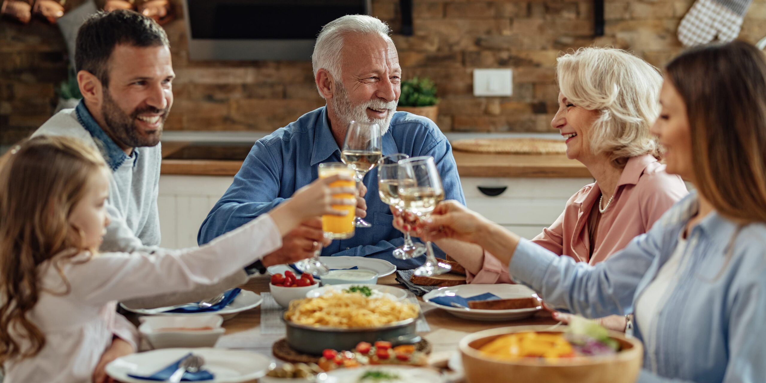 Family enjoying lunch together